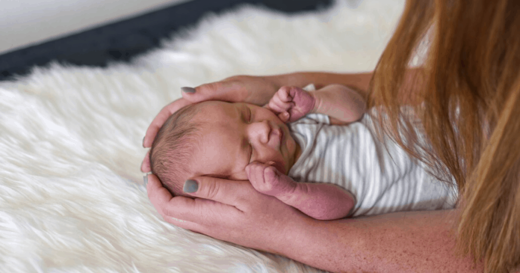newborn healing with a baby postpartum parents