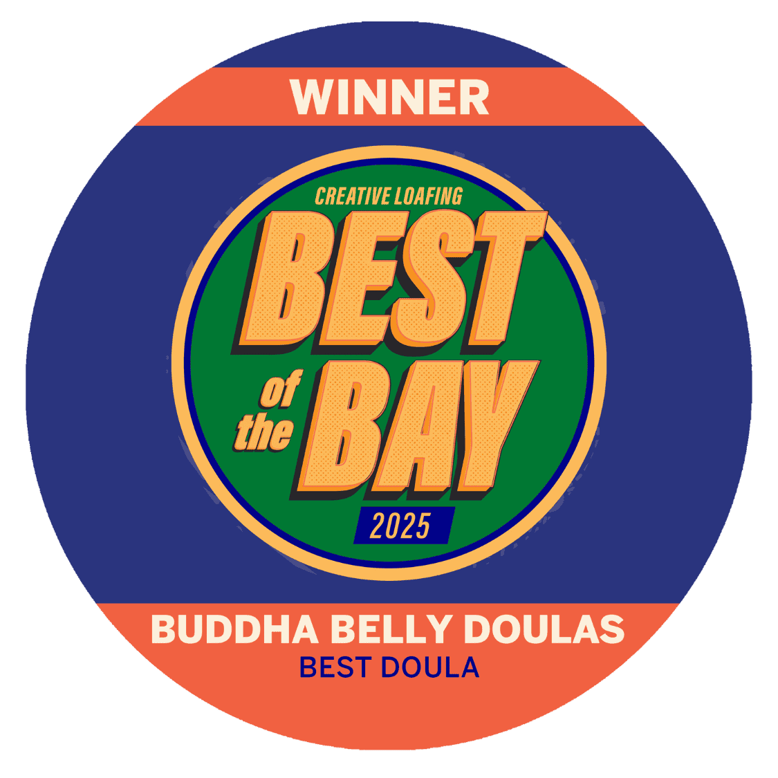 Winner Badge for Best of the Bay 2025 Best Doulas